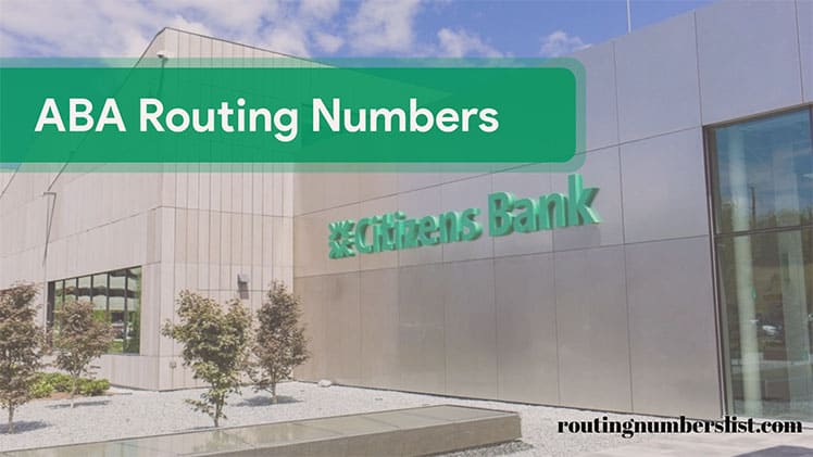 citizens bank routing number