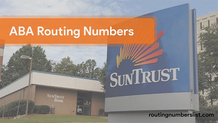 suntrust routing number