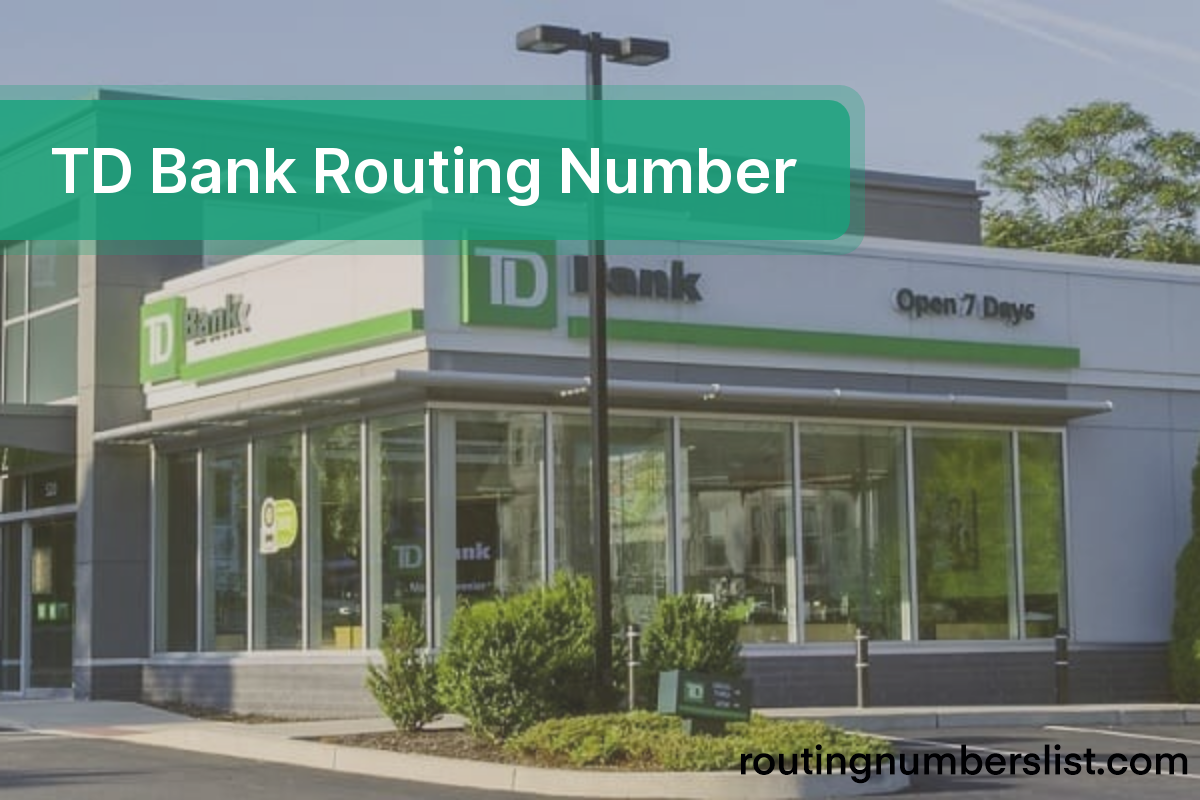 td bank routing number
